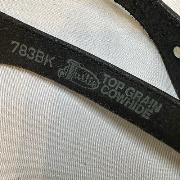 Women's Justin Western Brown Belt Top Grain Cowhide 783BK Flowers - Picture 4 of 6